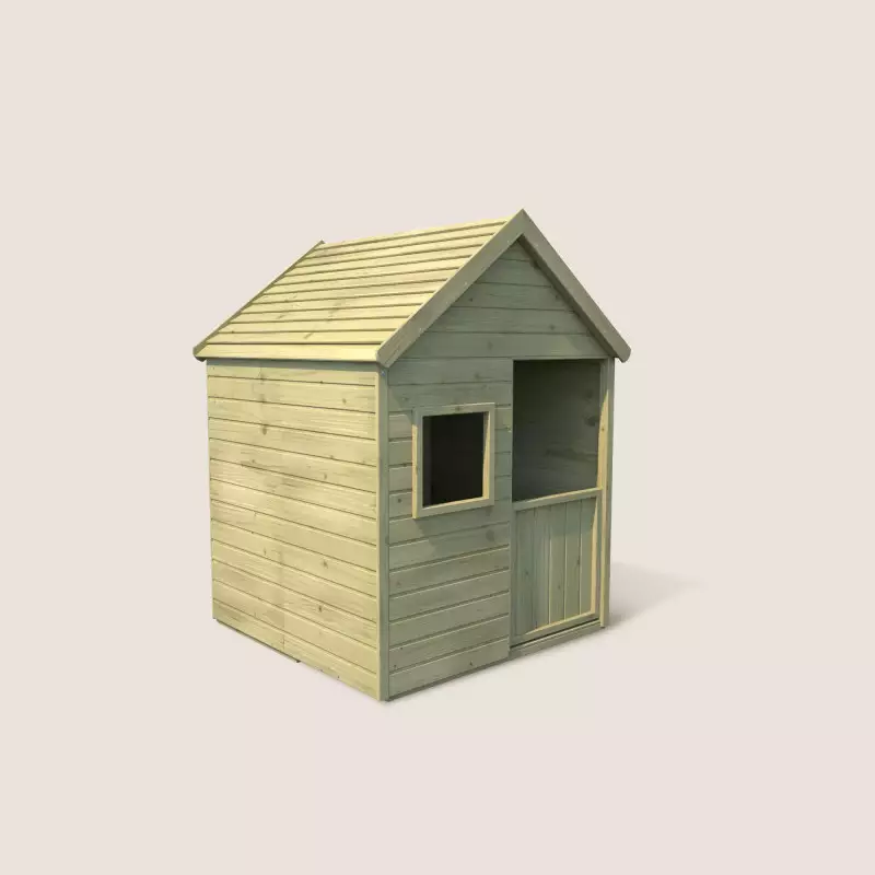 Cabane en bois, maisonnette marchande pour enfants • LOOVE