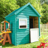 Cabane en bois traité avec plancher et portillon pour enfant - Marina - Usage familial en extérieur.