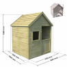 Cabane en bois traité avec plancher et portillon pour enfant - Marina - Dimensions