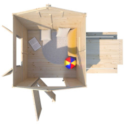 Cabane en bois avec table pour enfants – Tiana - Vue de l'interieur