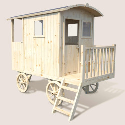 Cabane en bois mobile pour enfant - Roulotte Carry -
