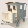 Cabane en bois mobile pour enfant - Roulotte Carry - Vue 3/4 gauche