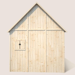 Cabane maisonnette en bois haute sur pilotis pour enfant - Duplex - Vue de gauche
