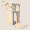 Cabane en bois pour enfants et ado avec mur escalade - Knight - Vue 3/4 droite