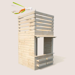 Cabane en bois epicerie pour enfants - Shopping - Vue 3/4 droite