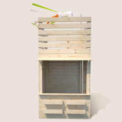 Cabane en bois epicerie pour enfants - Shopping - Vue de face