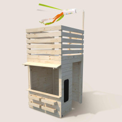 Cabane en bois epicerie pour enfants - Shopping - Vue 3/4 gauche