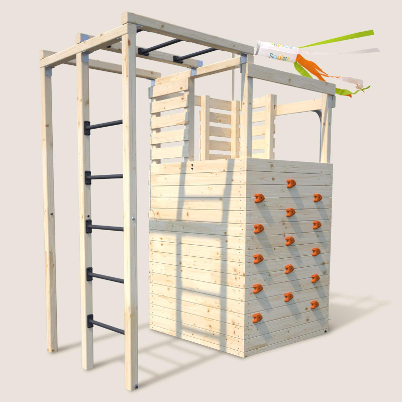 Cabane en bois crossfit pour enfants et ado - Cross Fit - Vue 3/4 droite