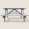 Table de pique-nique en bois lasurée Gris Taupe pour enfant - Picnic - Vue de gauche