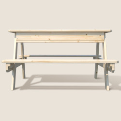Table en bois pour enfant avec bac à sable intégré - Soulet - Vue de gauche