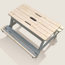 Table en bois pour enfant avec bac à sable intégré - Soulet - Vue de dessus