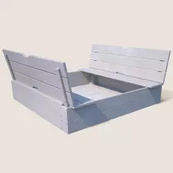 Bac à sable en bois avec couvercle et bancs rabattables enfants