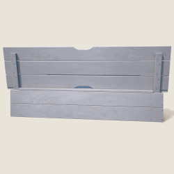 Bac à sable enfant gris avec couvercle et bancs rabattables – Soulet - Vue de dos