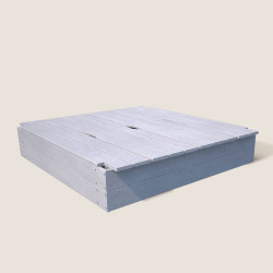 Bac à sable enfant gris avec couvercle et bancs rabattables – Soulet - Bac à sable fermé