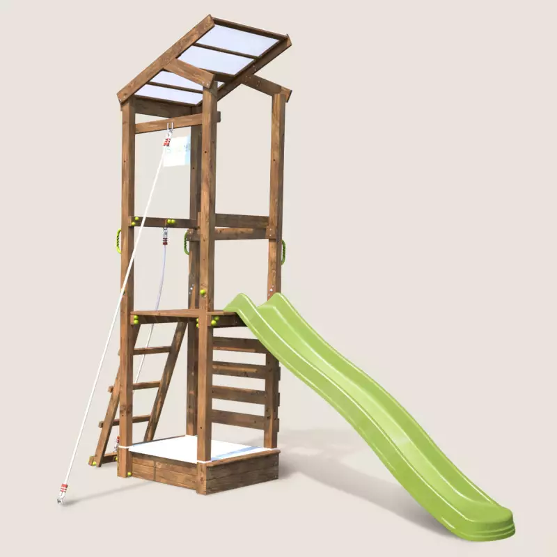 Happy Rope 120 mur escalade bac à sable toboggan