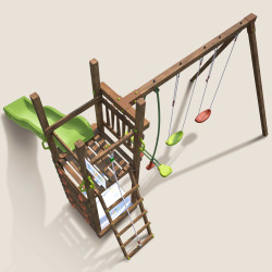 Aire de jeux pour enfant avec portique et mur d'escalade - HAPPY Swing & Climbing 150 - Vue de dessus