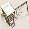 Aire de jeux avec mur d'escalade et portique - HAPPY Swing & Climbing 120 - Vue de dessus
