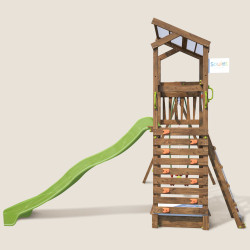 Aire de jeux pour enfant avec portique et bac à  sable - HAPPY Swing 150 - Aire de jeux, avec toboggan h. 150 cm - Vue de côté