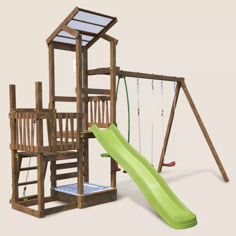 Funny Swing Climbing 120 deux tours portique toboggan