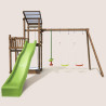 Aire de jeux pour enfant 2 tours avec portique et bac à  sable - FUNNY Swing 150 - Vue de face