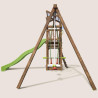 Aire de jeux pour enfant 2 tours avec portique et mur d'escalade - FUNNY Swing & Climbing 150 - Vue de gauche