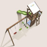 Aire de jeux pour enfant 2 tours avec portique et mur d'escalade - FUNNY Swing & Climbing 150 - Vue de dessus