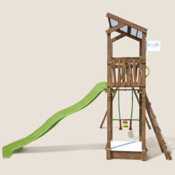 Aire de jeux pour enfant avec portique et bac à  sable - HAPPY Slide 150 - Vue de gauche