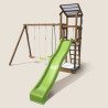 Aire de jeux pour enfant avec portique et bac à  sable - HAPPY Slide 150 - Vue 3/4 gauche