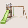 Aire de jeux pour enfant 2 tours avec portique et mur d'escalade - FUNNY Big Climbing - Vue de face
