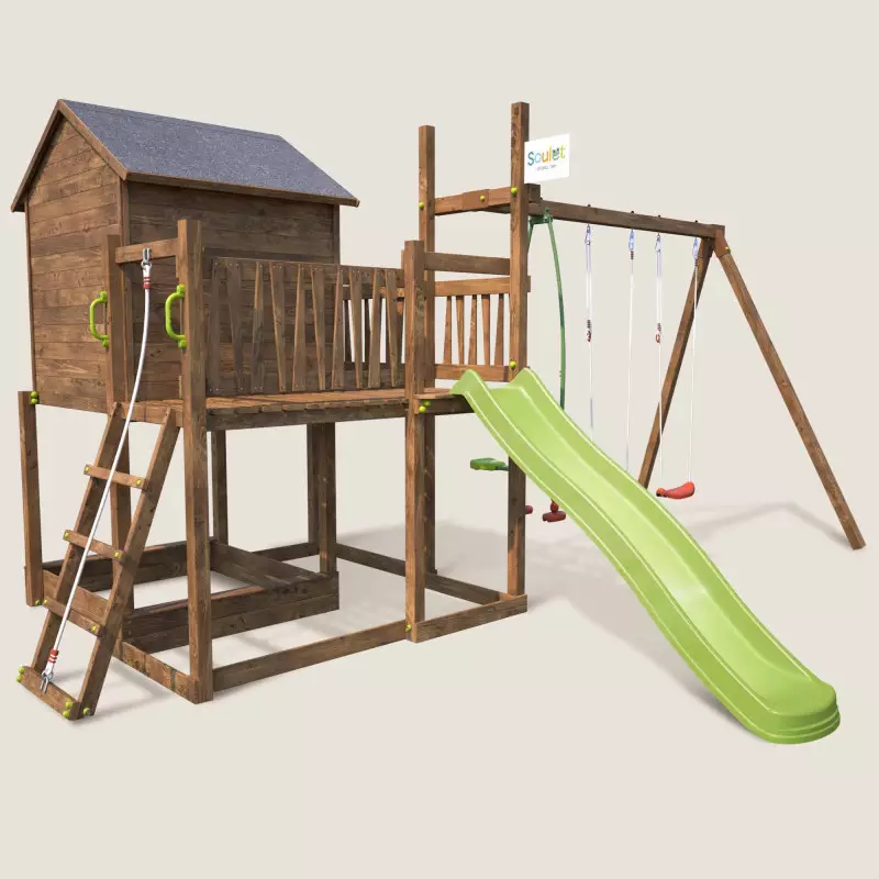 Aires de jeux exterieur en bois pour enfants Soulet