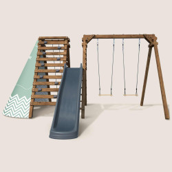 Aire de jeux en bois - Appolon - Vue de face