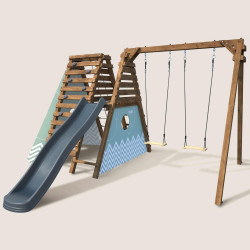 Aire de jeux en bois - Appolon - Vue 3/4 gauche