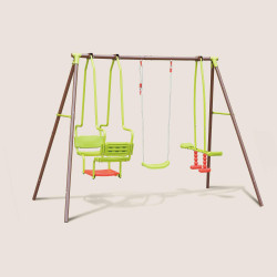 Portique en acier 3 agrès et balancelle - Malo