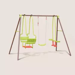 Portique balançoire en métal 3 agrès avec face à face MALO