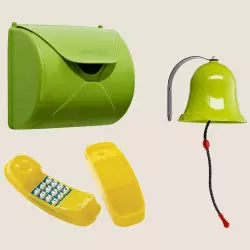Kit de jeux extérieur Maison pour cabanes et aires de jeux : cloche, boîte aux lettres, téléphone - Soulet