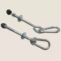 Lot de 2 crochets mousquetons en acier galvanisé - Fixation agrès pour portiques Soulet