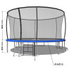 Trampoline extérieur 4m27 pour enfants et adultes avec filet de protection - Dimensions