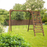Aire de jeux en bois Tristan - Pour un usage familial en extérieur.