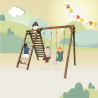 Aire de jeux en bois Tristan - Pour 4 enfants maximum, de 3 à 12 ans.