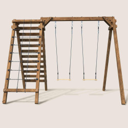 Aire de jeux en bois Tristan - Vue de face