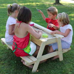 Table en bois pour enfant avec bac à sable intégré - Pour 4 enfants