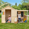 Cabane en bois avec préau pour enfants – Sarah - Usage familial en extérieur