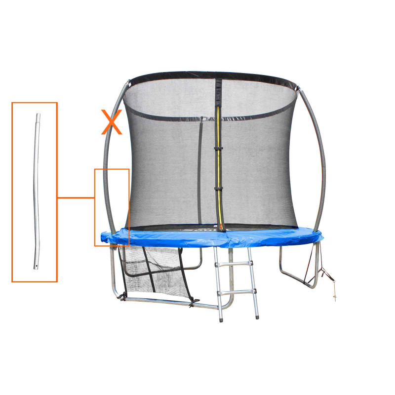 Tube support (partie basse) pour filet de protection pour trampoline de