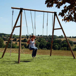 Portique en bois traité classe 4 - pour adolescents(3,25m)- 4 agrès - GALDAR - Usage familial en extérieur