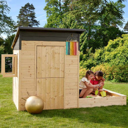 Cabane en bois avec bac à sable pour enfants - Palm Springs - Usage familial en extérieur