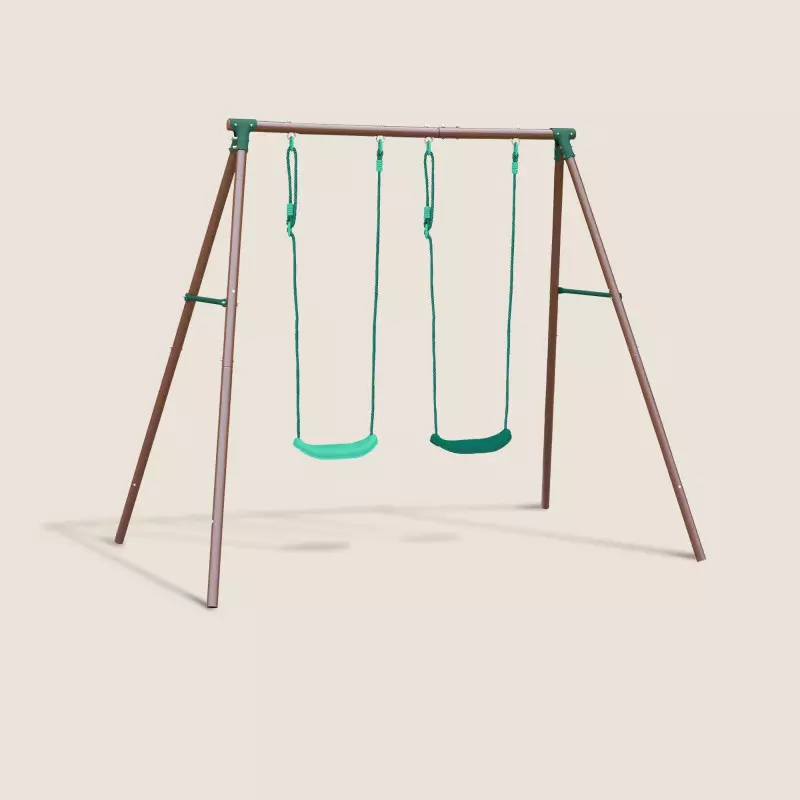 Portique balançoire en acier avec 2 balançoires - Malo
