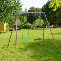 Portique balançoire en métal 2 places MALO - Vue ambiance