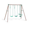Portique balançoire en métal 3 agrès pour enfant MALO MENTHE - fond blanc