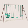 Portique balançoire en acier 4 agrès Malo 6 enfants - vue d'ensemble du produit