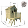 Cabane en bois traité sur pilotis pour enfant - Winny - Dimensions du produit